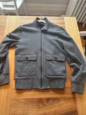 Banana Republic Men’s Zip-Front Casual Jacket with Button Flap Pockets